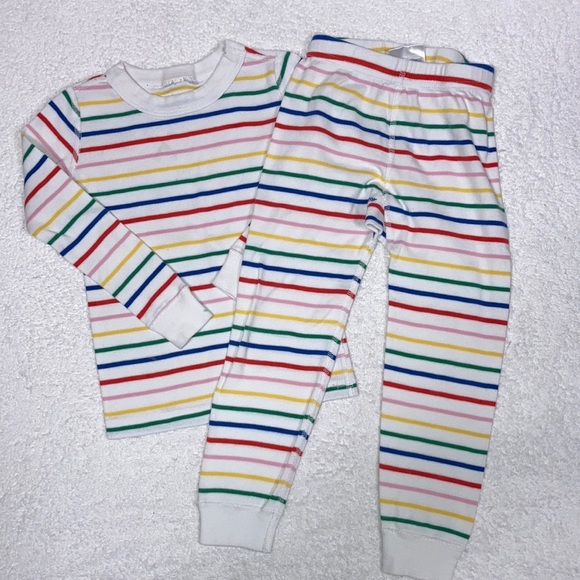 Hanna Andersson rainbow striped snug fit organic pajamas size 4 - Picture 1 of 10